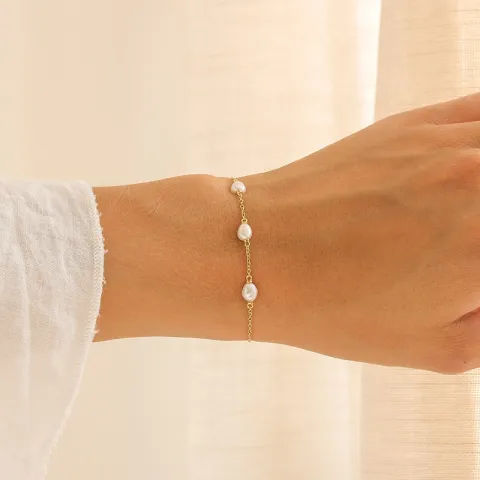 Perle Armband aus vergoldetem Sterlingsilber