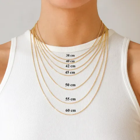 BNH Anker facet halskette aus 8 Karat Gold 38 cm x 1,6 mm