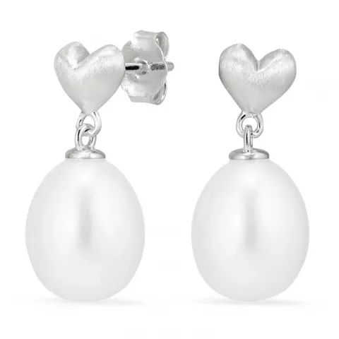Herz Perle Ohrringe in Silber