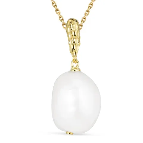 Perle Anhänger mit Halskette aus vergoldetem Sterlingsilber