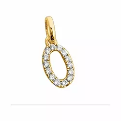 ovaler Diamantanhänger in 14 karat Gold 0,12 ct