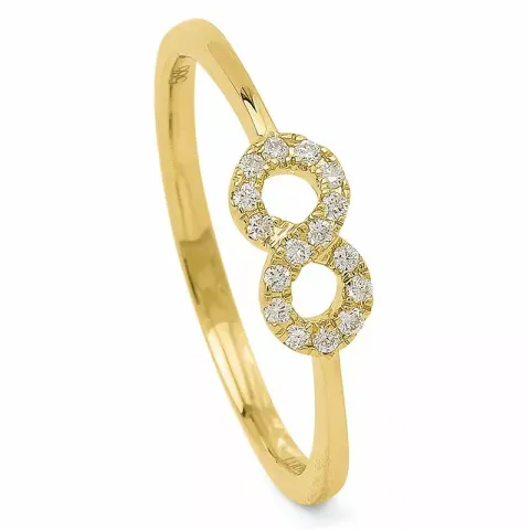 runder Diamant Damenring in 14 Karat Gold 0,10 ct