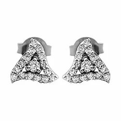 dreieck Diamant Ohrstecker in 14 Karat Weißgold mit Diamant