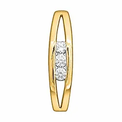 Länglicher Diamantanhänger in 14 karat Gold 0,10 ct