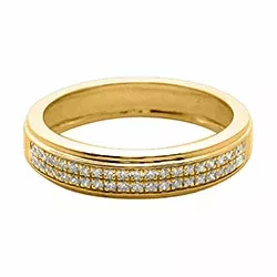 Breit diamant ring in 14 karat gold 0,15 ct