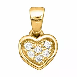 Herz Diamant Anhänger in 14 karat Gold 0,05 ct