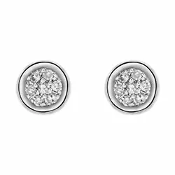 kleinen runden Diamant Ohrstecker in 14 Karat Weißgold mit Diamant
