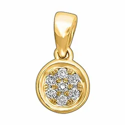 runder Diamantanhänger in 14 karat Gold 0,06 ct