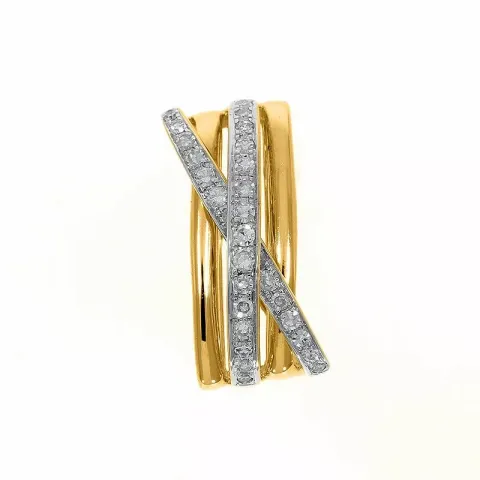 Abstraktem diamant anhänger in 14 karat gold 0,18 ct