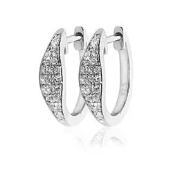 Diamant Kreole in 14 Karat Weißgold mit Diamant