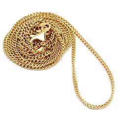 Lange Panzerhalskette aus vergoldetem Sterlingsilber 70 cm x 1,4 mm