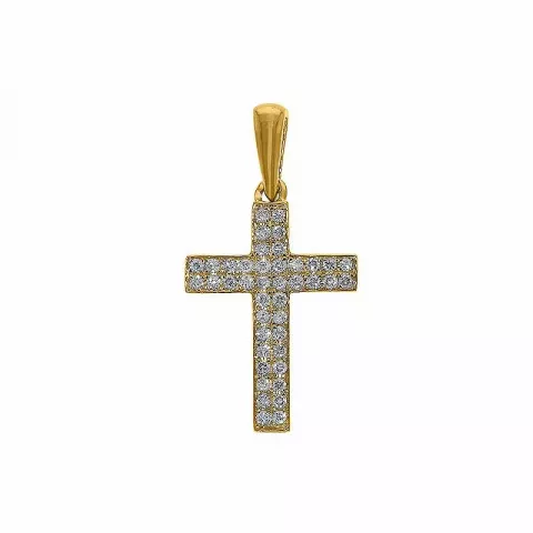 Kreuz diamantanhänger in 14 karat gold 0,16 ct