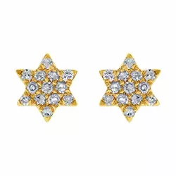 Stern Diamant Ohrstecker in 14 Karat Gold mit Diamanten 