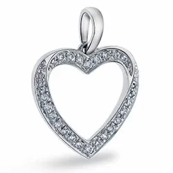 Herz Diamantanhänger in 14 karat Weißgold 0,09 ct