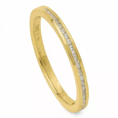 Eng diamant gold ring in 14 karat gold 0,16 ct