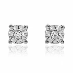 Kleinen diamant ohrstecker in 14 karat weißgold mit diamanten