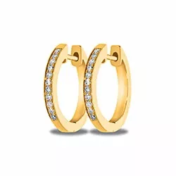 11 mm Diamant Kreole in 14 Karat Gold mit Diamant 