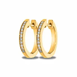 11 mm Diamant Kreole in 14 Karat Gold mit Diamant 