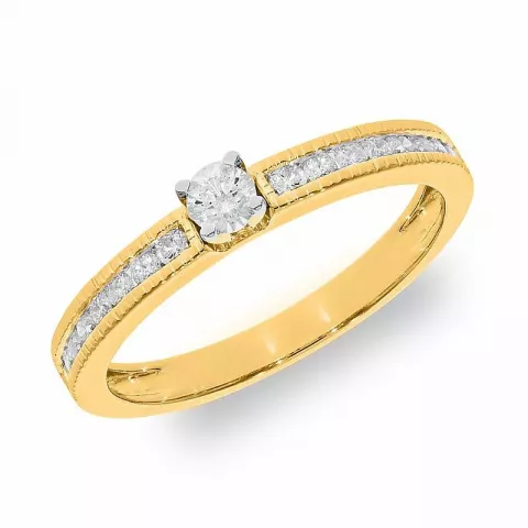 Diamant gold gold ring in 14 karat gold 0,14 ct 0,22 ct