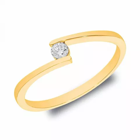Eng diamant gold ring in 14 karat gold 0,06 ct