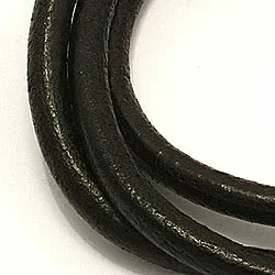schwarz Leder CARI Armband aus schwarz Leder mit Stahl x 4,0 mm