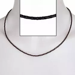 Geflochtenes Halskette aus schwarz Leder  x 2,5 mm