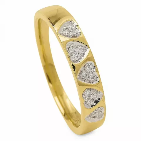 Herz diamant goldring in 14 karat gold 0,09 ct