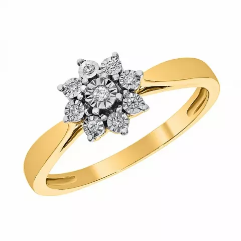 Echten diamant gold ring in 14 karat gold 0,05 ct