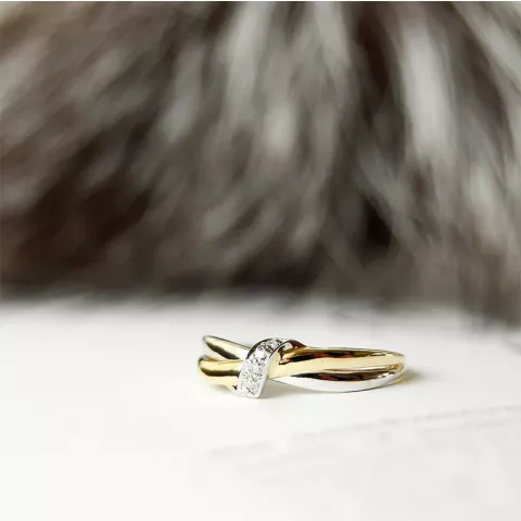 Diamant Ring in 14 Karat Gold- und Weißgold 0,03 ct