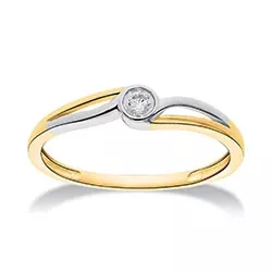 abstraktem Diamant Ring in 14 Karat Gold- und Weißgold 0,06 ct