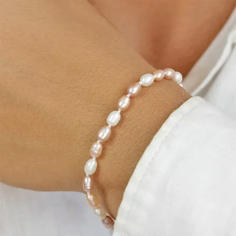 21 cm ellipsenförmiger Perlenarmband mit Süßwasserperle.