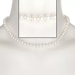 42 cm weißem A-Qualität Perlenhalsketten mit Süßwasserperle.
