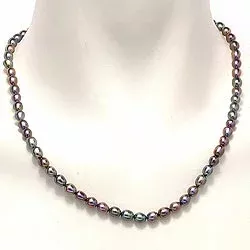 schwarz Perlenkette mit Süßwasserperle.
