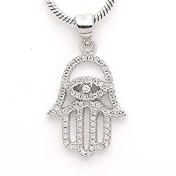 Hamsas Hand Zirkon Anhänger aus Silber
