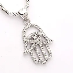 Hamsas Hand Zirkon Anhänger aus Silber