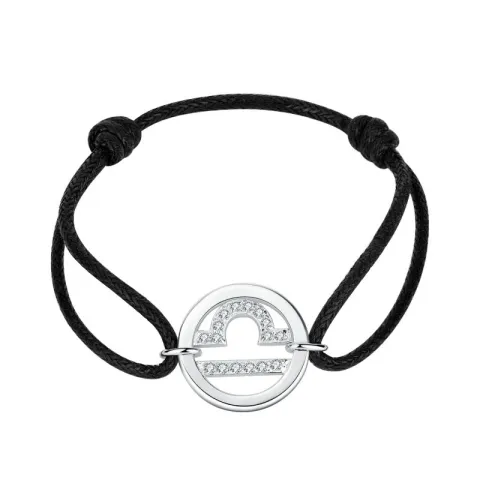 Waage Armband aus Leder und Anhänger aus Silber