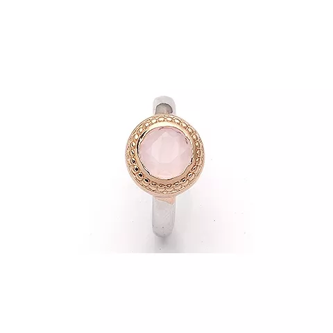 Runder Ring aus rosa beschichtetem Silber mit Silber