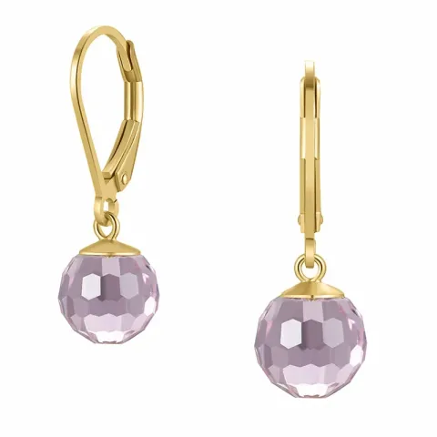 pink Glas Ohrringe in vergoldetem Silber - Loom Stones
