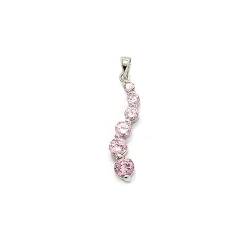 Länglicher pink Anhänger aus Silber