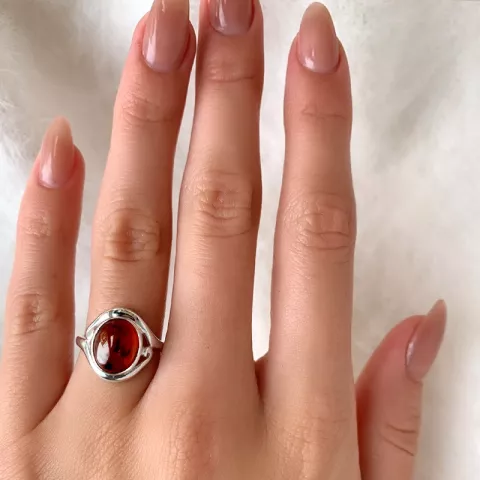 Bernstein Ring aus Silber