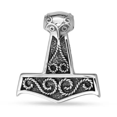 gross Thors Hammer Schmuck aus oxidiertem Sterlingsilber