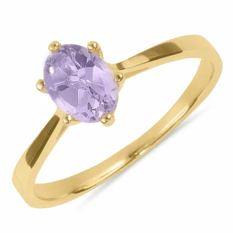 Violettem Amethyst Solitärring aus 8 Karat Gold