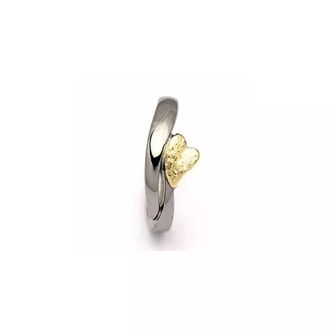 Dark Harmony Herz Ring aus schwarzes rhodiniertes Silber mit vergoldetem Sterlingsilber