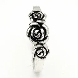 Rose Ring aus oxidiertem Sterlingsilber