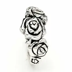 Rose Ring aus oxidiertem Sterlingsilber