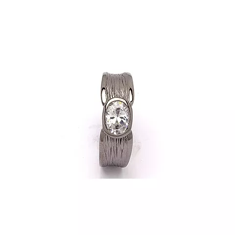 Breit Zirkon Ring aus schwarzes rhodiniertes Silber