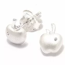 Apfel Ohrstecker in Silber