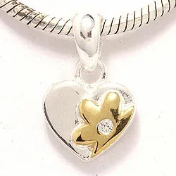 Herz Anhänger aus Silber und vergoldetem Sterlingsilber