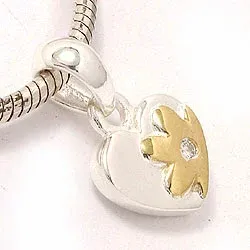 Herz Anhänger aus Silber und vergoldetem Sterlingsilber