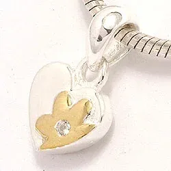 Herz Anhänger aus Silber und vergoldetem Sterlingsilber